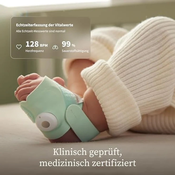 Owlet Dream Duo Smart Baby Monitor – Dream Sock® Sensor, 2K HD Kamera, Puls- & Sauerstoffmessung, Schlafanalyse, WLAN & App-Steuerung, Bedtime Blue – Bild 4