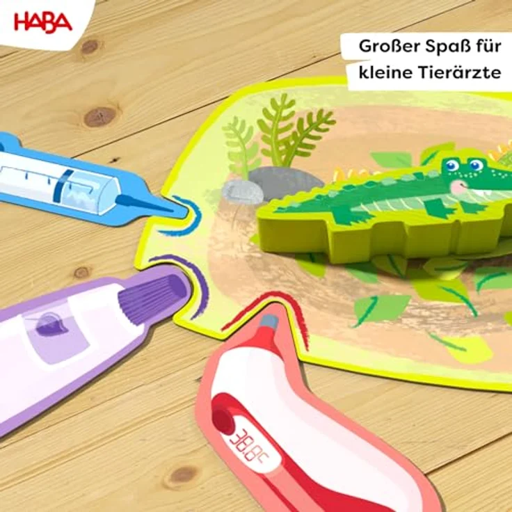 HABA Meine ersten Spiele – Wir verarzten Tiere, Tierarzt-Würfelspiel mit Arztkoffer, 2 Spielvarianten, ab 2 Jahre – Bild 4