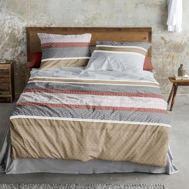 Irisette Feinbiber Bettwäsche Panda 8543 rot, kuschelig weich mit Qualitätsreißverschluss – Bild 2