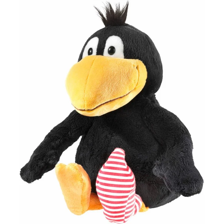 Heunec® Plüschfigur Rabe Socke, 25 cm, GRS-zertifiziertes Material, gelber Schnabel, geringelte Socke