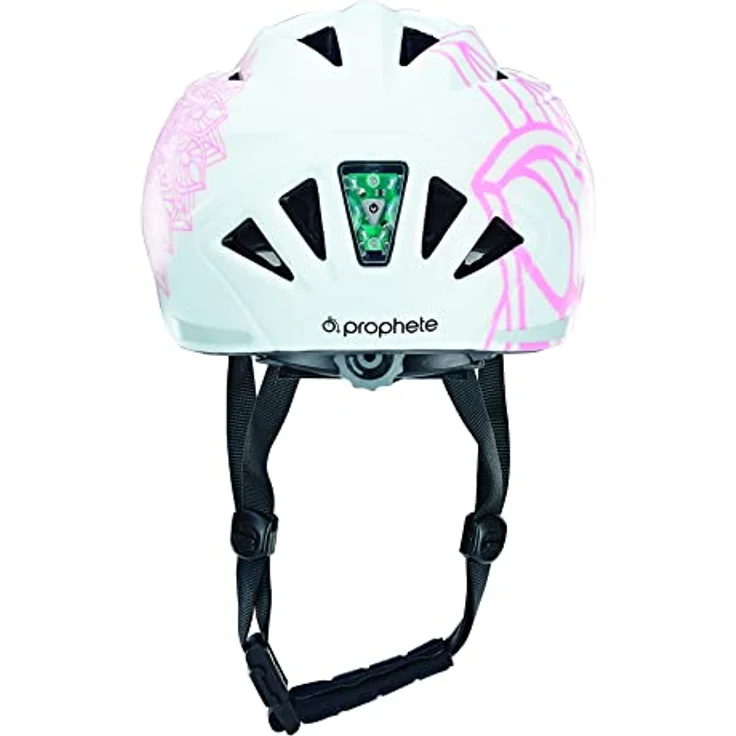 Prophete Kinder- und Jugend-Fahrradhelm, Inmold-Helm 48-52 cm, verstellbar mit LED-Licht, TÜV/GS geprüft, weiß – Bild 2