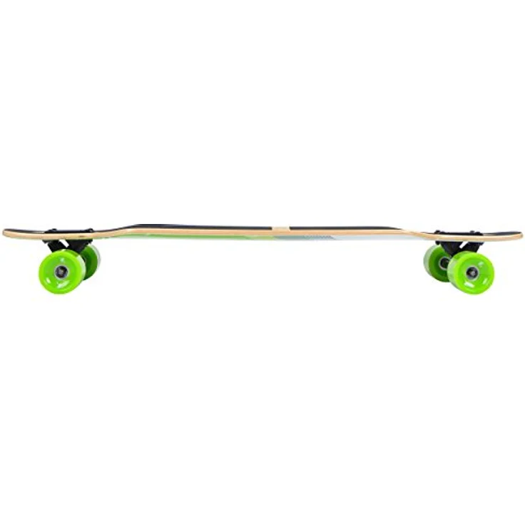 Apollo Longboard Molokai, Komplettboard, Twin-Tip Drop-Through Freeride Cruiser Board, LED Rollen, schwarz – Bild 4