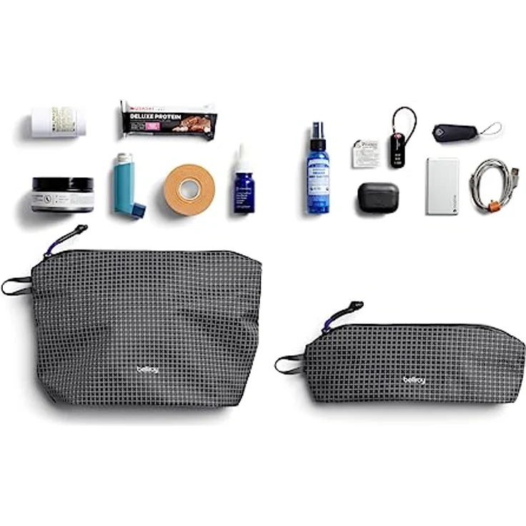 Bellroy Lite Pouch Duo, Federmäppchen und Tasche in Arcade Gray, wasserabweisend, leicht – Bild 6