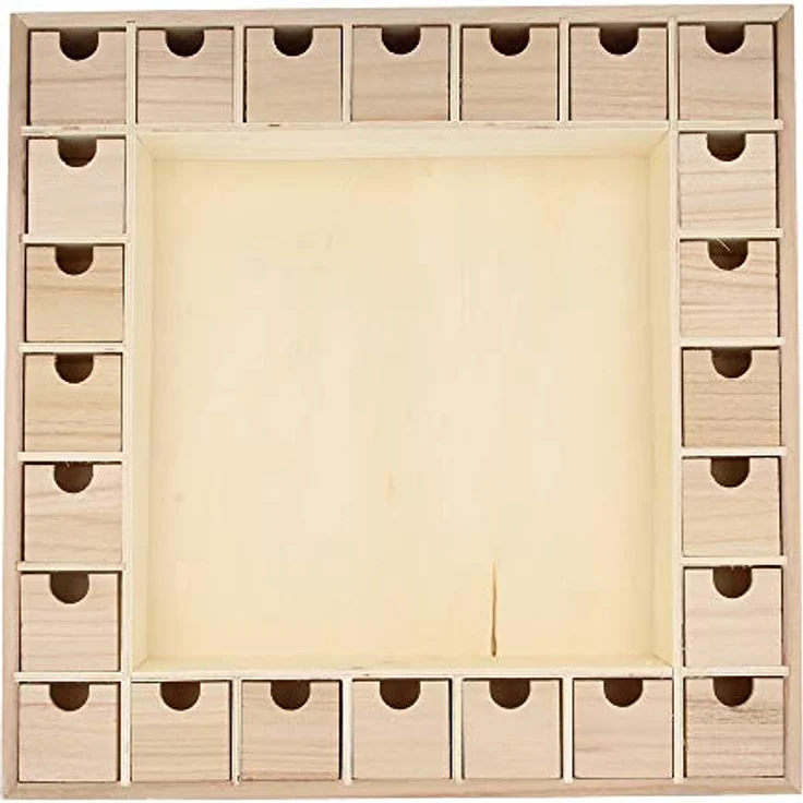Artemio Adventskalender aus Holz zum Dekorieren, beige, 39 x 39.5 x 6.5 cm – Bild 2