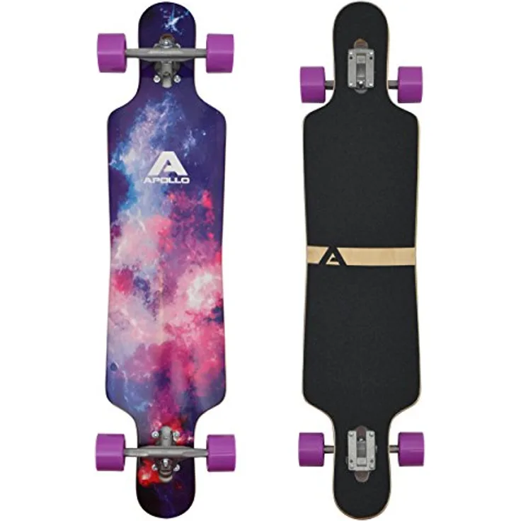 Apollo Longboard Supernova Special Edition Komplettboard, Twin-Tip & DT, Stabil & Schnell, Drop Through Freeride Skaten Cruiser Boards