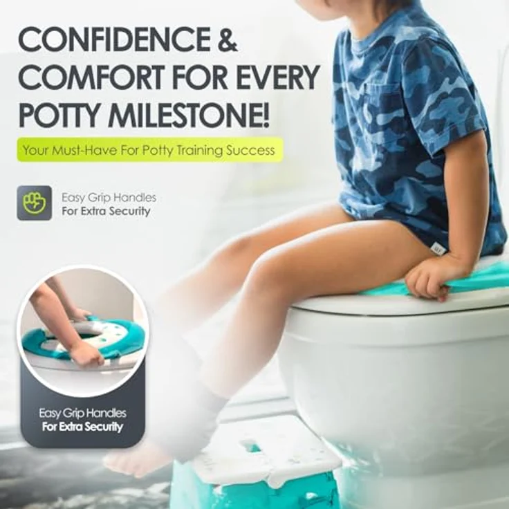 bblüv Pöti Toilettensitz für Töpfchentraining, rutschfest mit abnehmbaren Kissen, Aqua Türkis – Bild 4