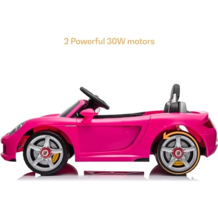 Porsche Carrera GT Elektro-Kinderauto, 12V, Vollausstattung mit Fernbedienung, Ledersitz, Bluetooth & EVA-Reifen, offiziell lizenziert, rosa – Bild 5