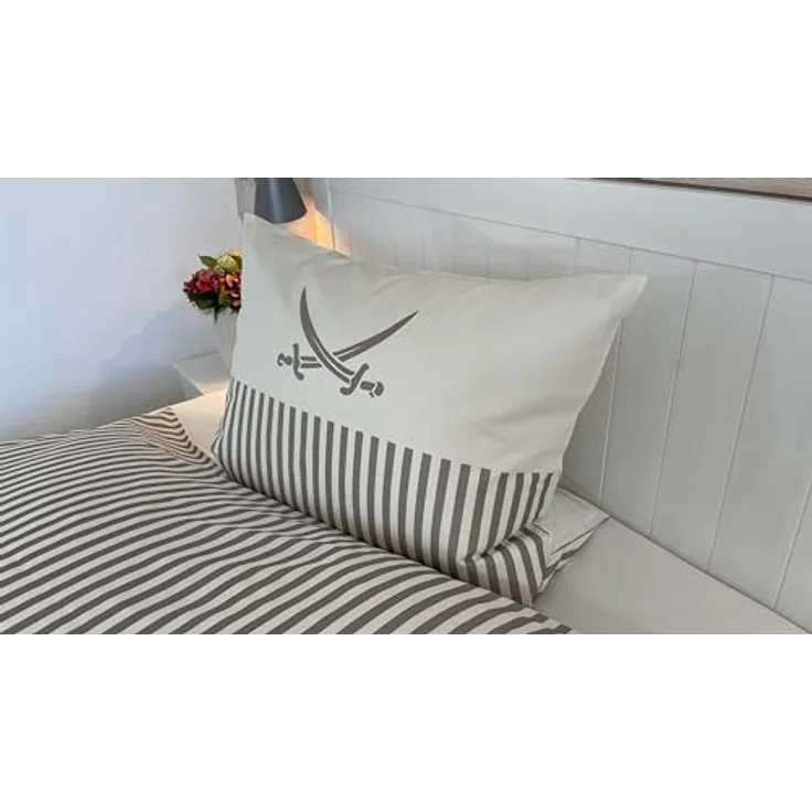 Sansibar Lighthouse Wendebettwäsche, 2-teilig, Streifendesign, 100% Baumwolle, beige, 135 x 200 cm, mit Digitaldruck und verdecktem Reißverschluss – Bild 4