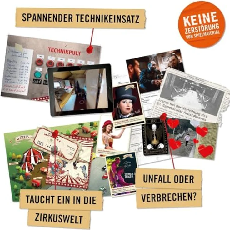 Hidden Games Ein Drahtseilakt - Krimispiel für 2-6 Detektive, deutschsprachige Ermittlungen im Zirkus Monelli – Bild 3