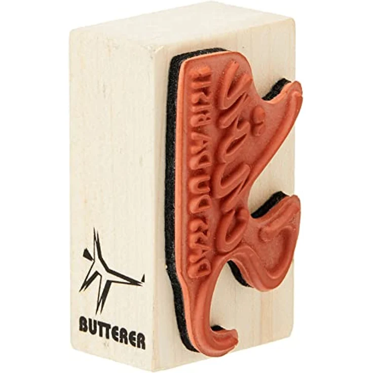 Rayher Hobby 28422000 Holzstempel: Schön dass du da bist, 3 x 5 cm, Stempel mit Schrift, Textstempel, Butterer Stempel – Bild 4