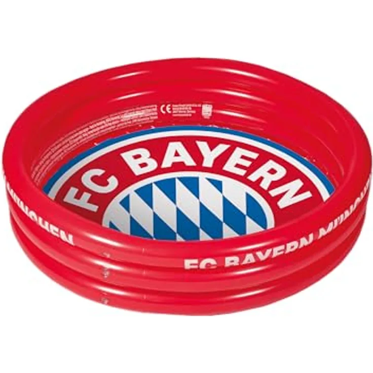 Wehncke Planschbecken FC Bayern München, 3-Ring-Pool aus robustem PVC, rot, ca. 100x23 cm