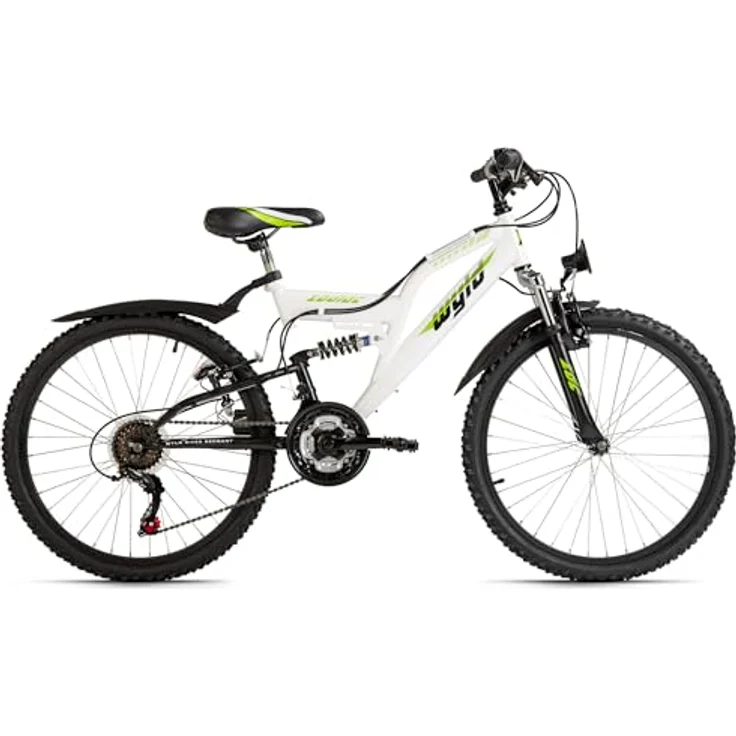 WYLD Kinder-Mountainbike Fully ATB 24" Zodiac weiß-grün 18 Gänge RH 38 cm – Bild 2