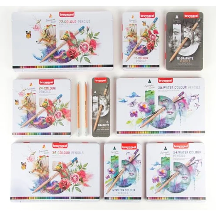 Bruynzeel Expression Aquarellstifte 36er-Set mit Pinsel im Metalletui | wasserlösliche Farben für Erwachsene, ideal für Bullet Journaling und Aquarelleffekte – Bild 5