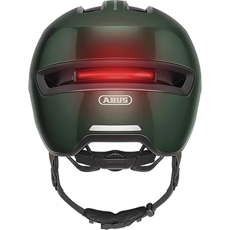 ABUS Urban Helm HUD-Y - mit magnetischem, aufladbarem LED-Rücklicht & Magnetverschluss - Cooler Fahrradhelm für den Alltag - für Damen und Herren - Grün, Größe S – Bild 3