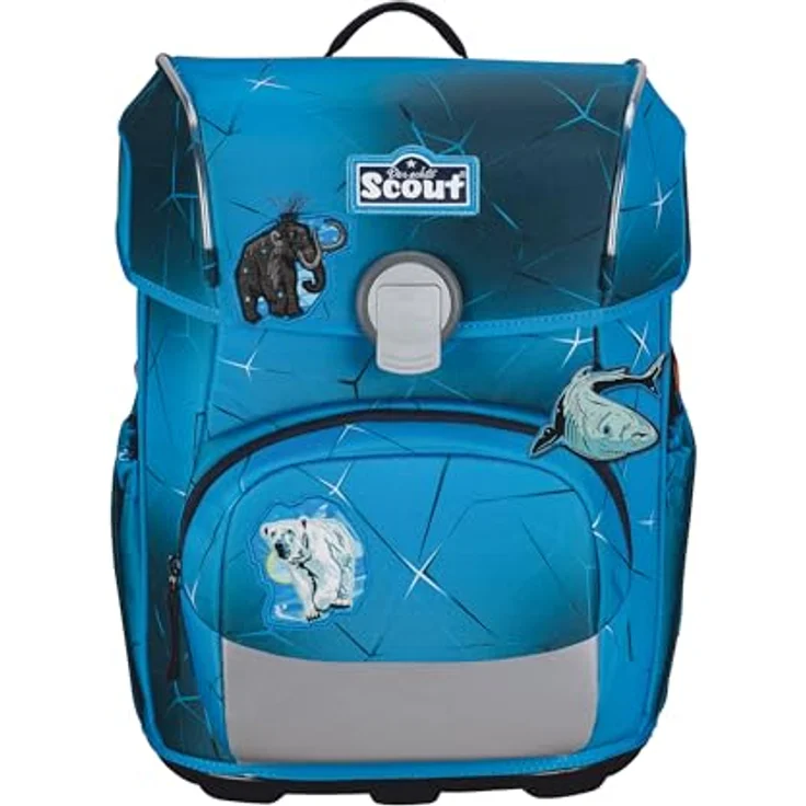Der echte Scout sicherer Schulranzen, Neo Exklusiv Safety Light Polar Blue, 5er-Set, 21,5 l Volumen, 1.250 g Gewicht – Bild 2