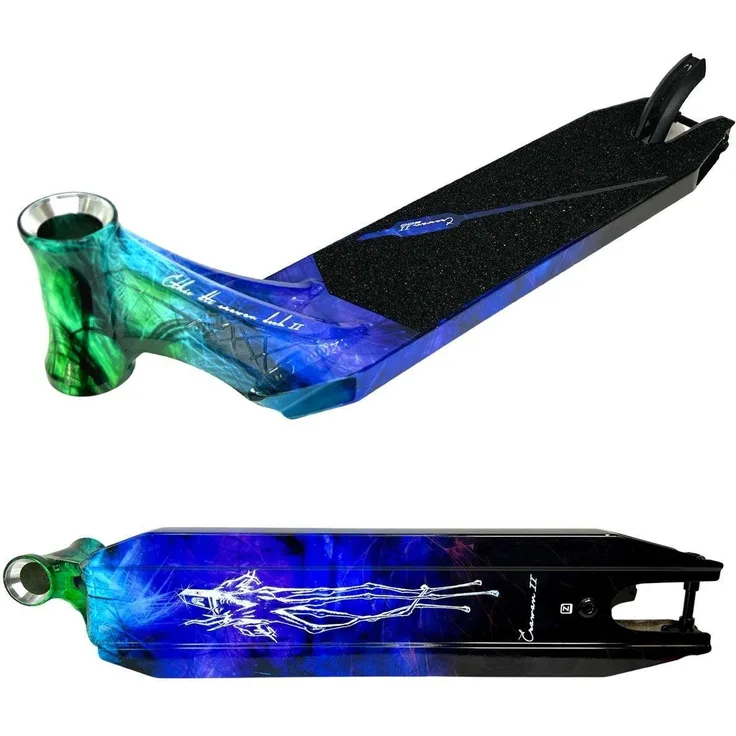Ethic DTC Erawan V2 Stunt-Scooter Deck 54cm - Blau Iridium, robustes Aluminium 6061, optimierte Gewichtsverteilung, Nylon V2 Bremse, inkl. Griptape