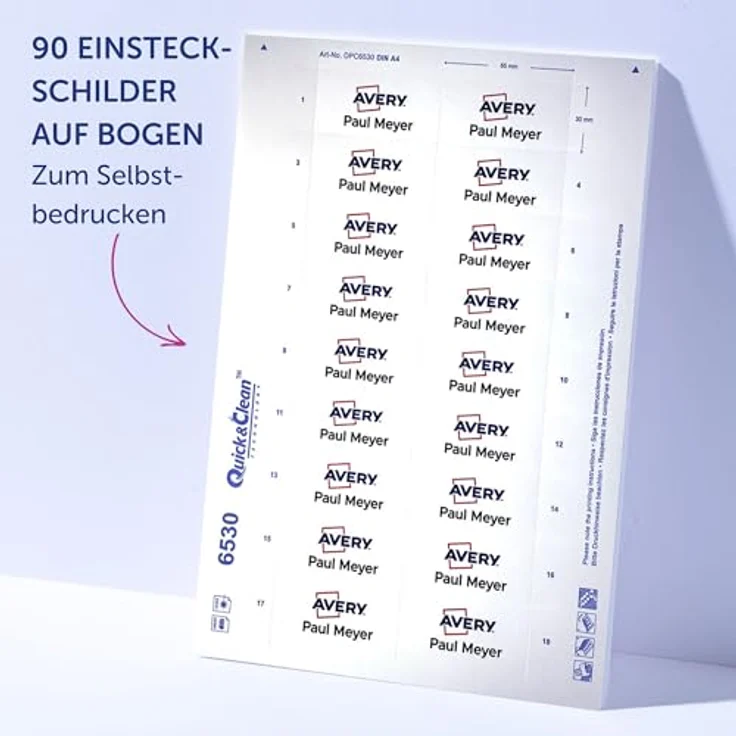 AVERY Zweckform Namensschilder mit Magnet, 70 x 30 mm, 1 Set, auswechselbare Einsteckschildchen für klare Personenidentifikation – Bild 6