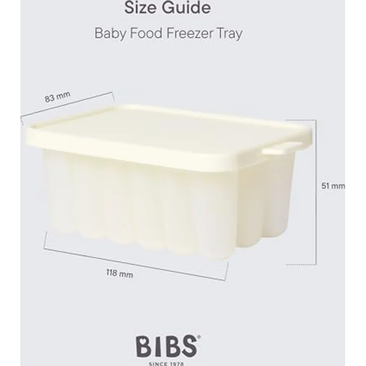 Bibs Baby Food Freezer Tray, Gefrierbehälter für Babynahrung in Ivory - BPA-frei, spülmaschinenfest, ideal für Portionierung – Bild 3