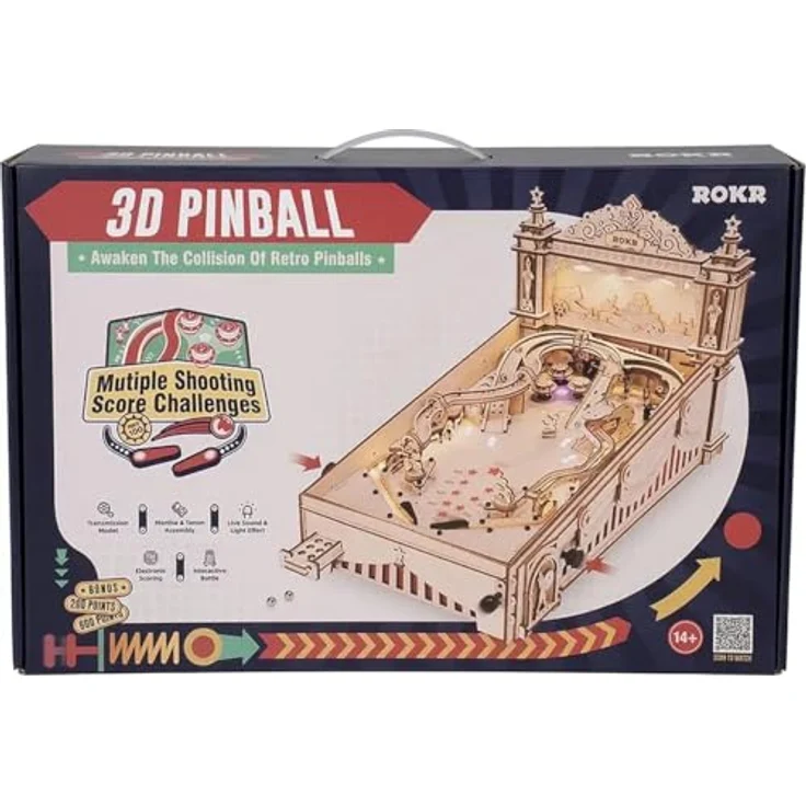 Robotime 3D-Puzzle Robotime 3D Pinball Machine 3D Puzzle, 482 Puzzleteile – Bild 3