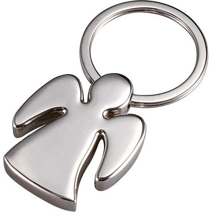 WEDO Schlüsselanhänger Celia, eleganter Schlüsselanhänger aus glänzender Zinklegierung, silber, mit rostfreiem Stahl-Schlüsselring