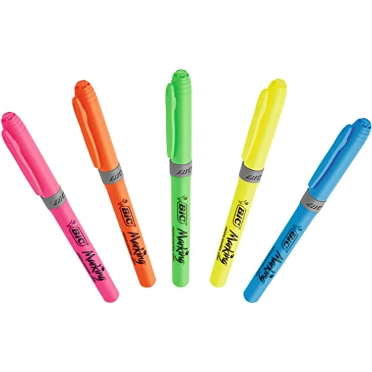 BIC Highlighter, Textmarker, 24er Pack, in verschiedenen Farben inkl. Pastell, mit Keilspitze, Strichstärke: 1.6 bis 3.4 mm, mit Austrocknungsschutz – Bild 2