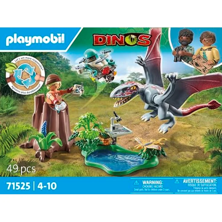 PLAYMOBIL 71525 Beobachtungsstation für Dimorphodon, Spielset mit Drohne und Mikroskop, Mehrfarbig – Bild 4