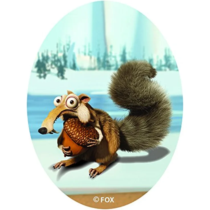 Kleiber Ice Age - Scrat mit Nuss Bügelsticker, Acetat Haftfolie, farbig, 21 x 15 x 0,1 cm