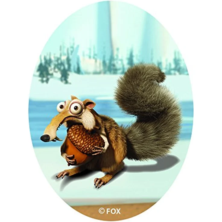 Kleiber Ice Age - Scrat mit Nuss Bügelsticker, Acetat Haftfolie, farbig, 21 x 15 x 0,1 cm – Bild 1
