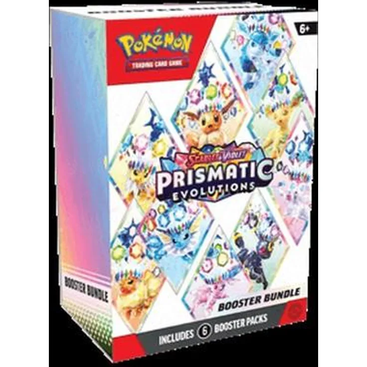 Nintendo Pokémon Prismatic Evolutions Booster Bundle, 6 Booster-Packs mit schillernden Edelstein- und Illustration-Rare-Karten