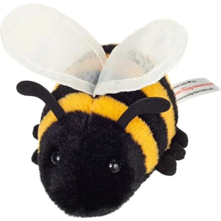 Hermann Teddy Biene 11 cm, Plüschtier mit recycelter Füllung, kindgerecht gestaltet