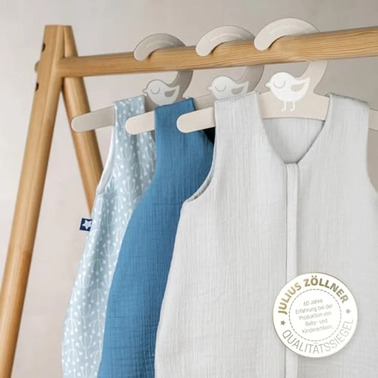 Julius Zöllner Musselin Sommerschlafsack grau, Größe 80 | aus weicher Musselin Baumwolle, sicher und schadstoffgepüft, ideal für warme Sommernächte – Bild 4