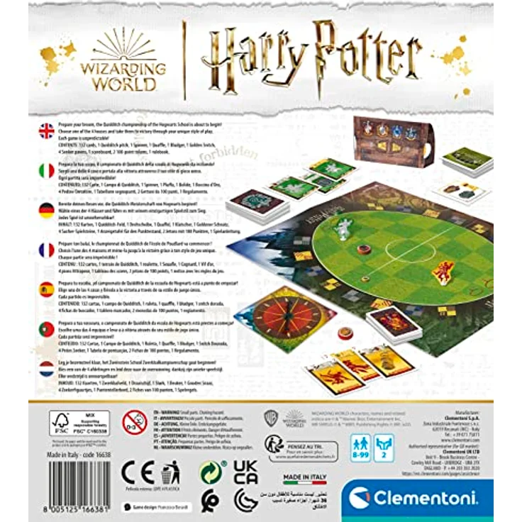 Clementoni Harry Potter Quidditch Clash, Brettspiel für 2 Spieler, ab 8 Jahren, Familienspiel mit lustigen Herausforderungen – Bild 3