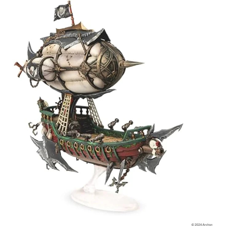 Dungeons & Lasers Deuslair Flying Pirates Luftschiff Miniatur, 25,4 cm hoch, unlackiert und unmontiert, kompatibel mit DND und 5E RPG-Spielen, ab 14 Jahren – Bild 1