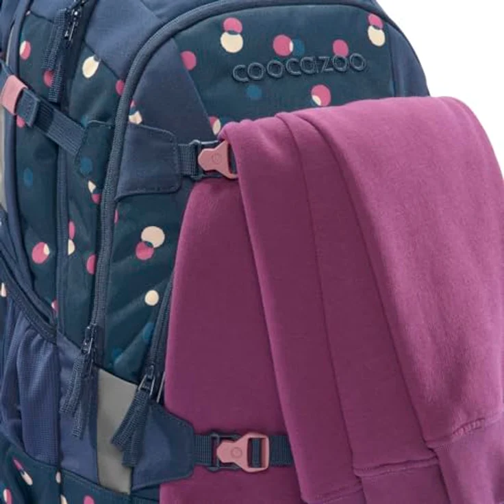 Coocazoo Schulrucksack-Set MATE „Bubble Dreams“, ergonomischer 30L Tornister, höhenverstellbar mit Hüftgurt, inkl. Federmäppchen, Turnbeutel und Geldbörse, blau – Bild 3