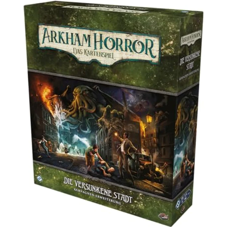 Fantasy Flight Games Arkham Horror: Die versunkene Stadt, Kampagnen-Erweiterung für 1-4 Spieler, Expertenspiel, Kartenspiel, Deutsch, 45-180 Minuten Spielzeit – Bild 3
