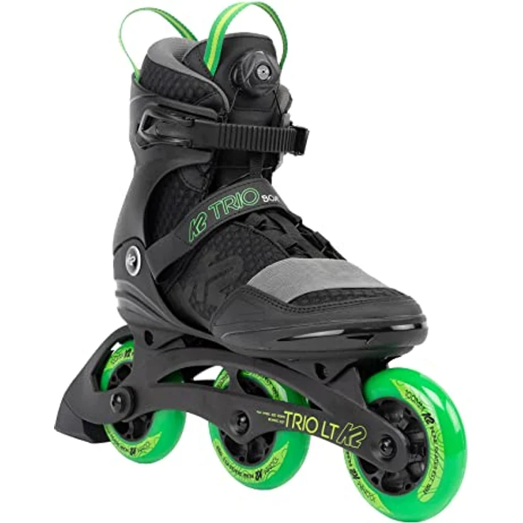 K2 Skates Unisex Inline Skates TRIO LT 100, black - green, 30G0301.1.1.105 – Bild 1