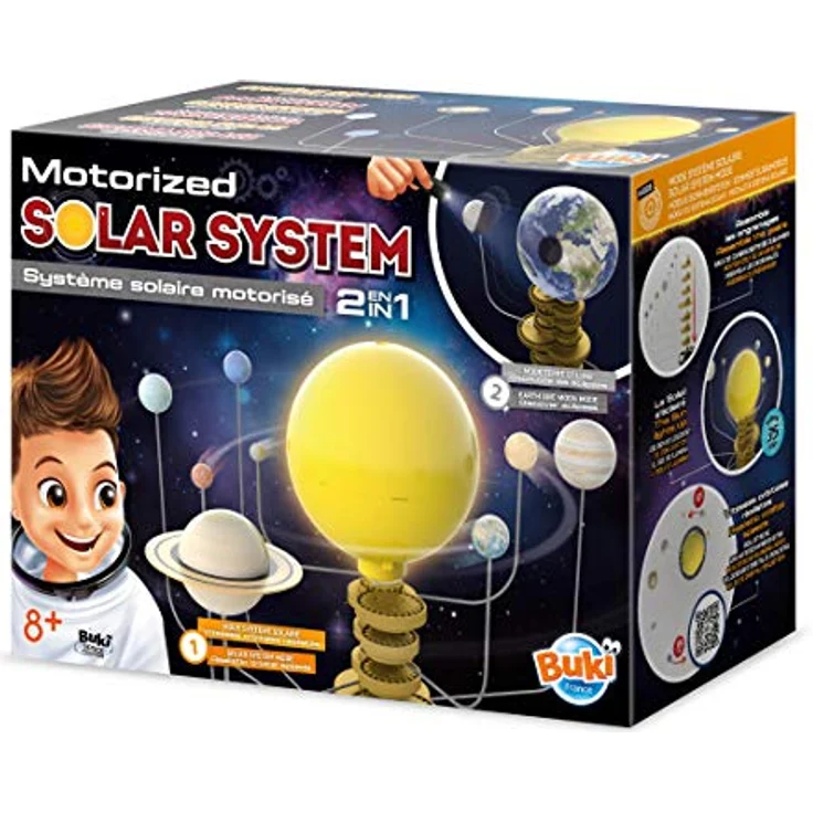Buki Motorized Solar System, Experimentierkasten mit leuchtender Sonne und realistischem Umlauf der Planeten in 35 Minuten – Bild 1