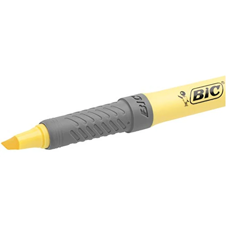 BIC Pastell Textmarker, Highlighter in 4 verschiedenen Pastellfarben, Strichstärke: 1.6mm - 3.3mm, mit Austrocknungsschutz, bunt – Bild 3