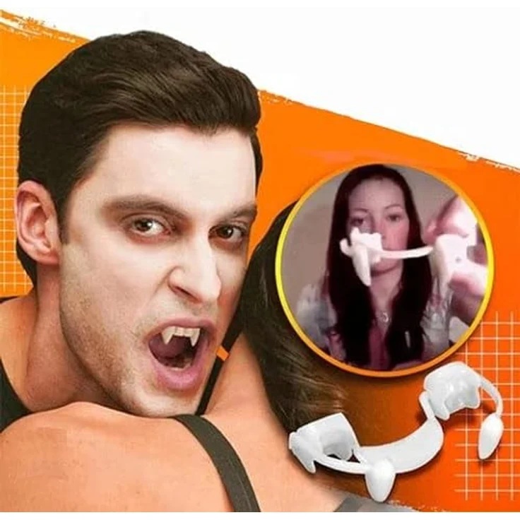 Einziehbare Vampirzähne Halloweenzähne Halloween Zahnersatz«, automatische ausfahrbare Zähne Zombie Cosplay – Bild 1