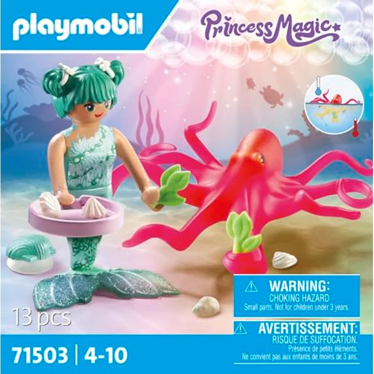 Playmobil® Konstruktions-Spielset Meerjungfrau mit Farbwechselkrake (71503), Princess Magic, (13 St), Made in Europe – Bild 4