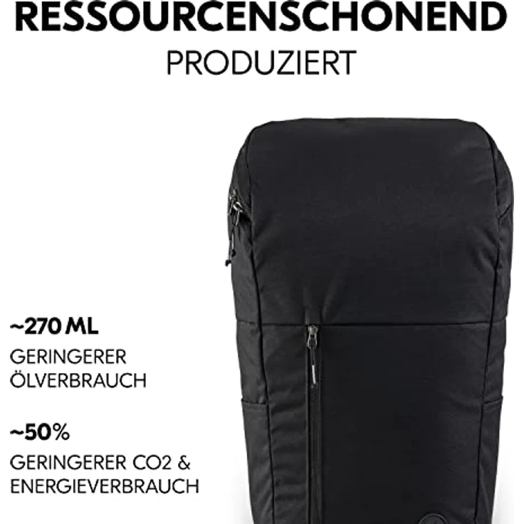 Hauck deuter Rucksack Pack N Walk, Nachhaltiger Wickelrucksack aus 100% recyceltem Polyester, PET-Flaschen, deuter CONTACT, Gurte Verstellbar, Groß - 22 Liter, Laptop Rucksack (Black) – Bild 5