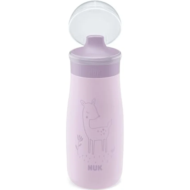 NUK Mini-Me Edelstahl Baby-Trinkflasche, unzerbrechlich, 300ml/500ml, auslaufsicher, beißfester Trinkaufsatz – Bild 4