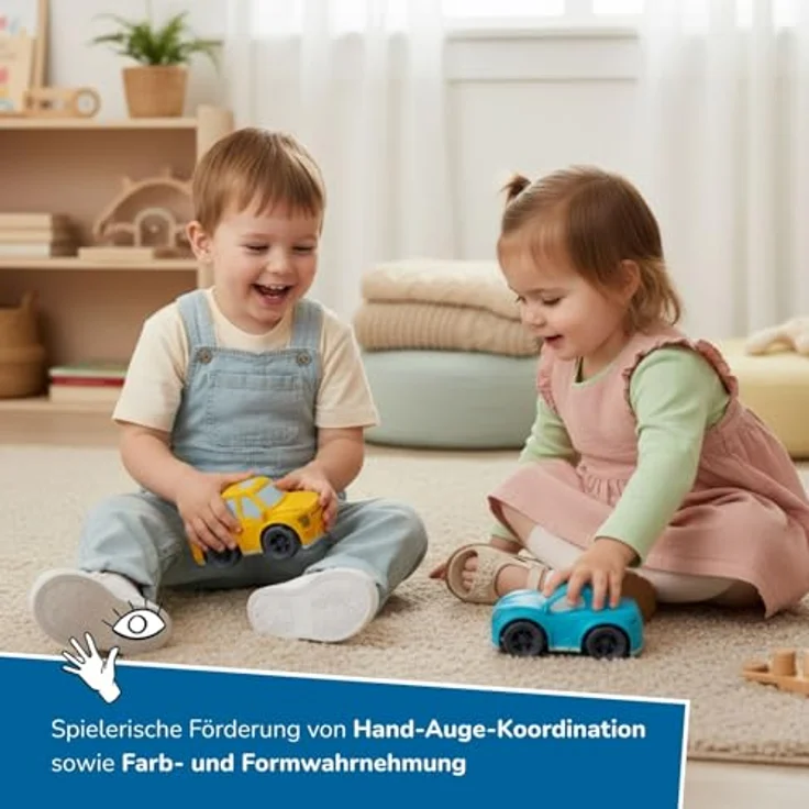 alldoro Spielzeug-Rennwagen Kleines Rennauto, Kunststoff-Weizenstroh-Mix, bunt, für Kinder ab 1 Jahr, zufällige Farbwahl – Bild 3