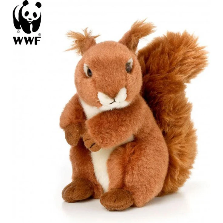 WWF Plüschtier Eichhörnchen, lebensecht, rotbraun, 15cm, hochwertiges Kuscheltier für Babys und Kleinkinder