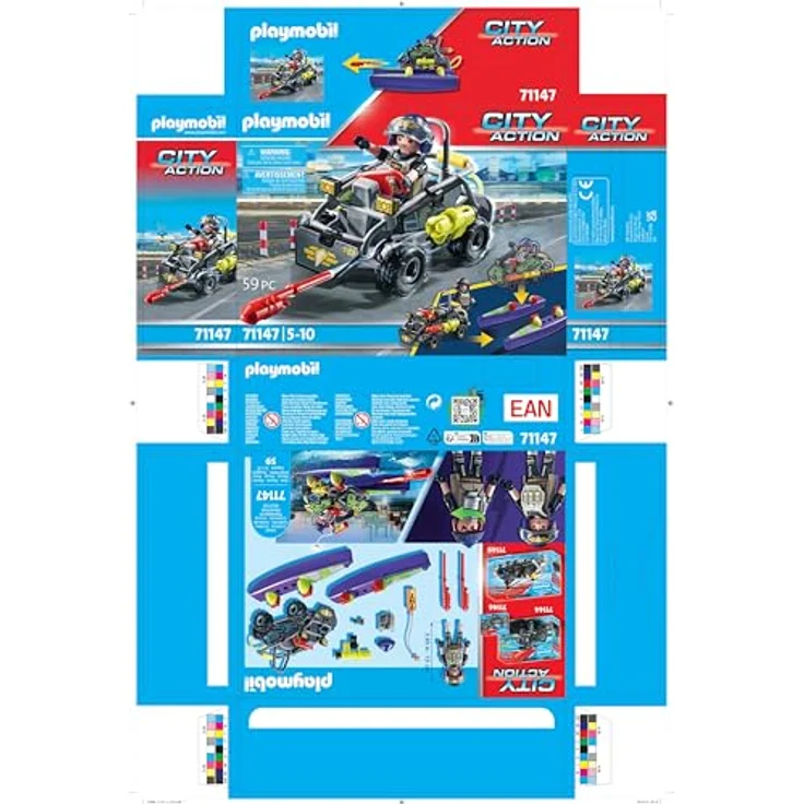PLAYMOBIL 71147 SWAT-Multi-Terrain-Quad Spielset, wandelbares Fahrzeug für Verfolgungsjagden, mehrfarbig – Bild 9