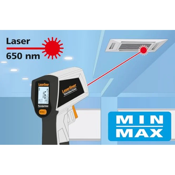 LASERLINER ThermoSpot Pocket, Infrarot-Thermometer mit Ziellaser und automatischer Speicherung, recyceltes Gehäuse – Bild 3