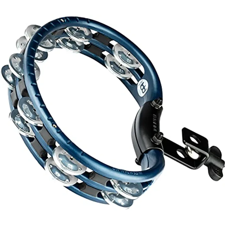 Meinl Percussion TMT2A-B Tambourine (ABS-Plastik) mit Aluminiumschellen (2-reihig) - montierbar, blau