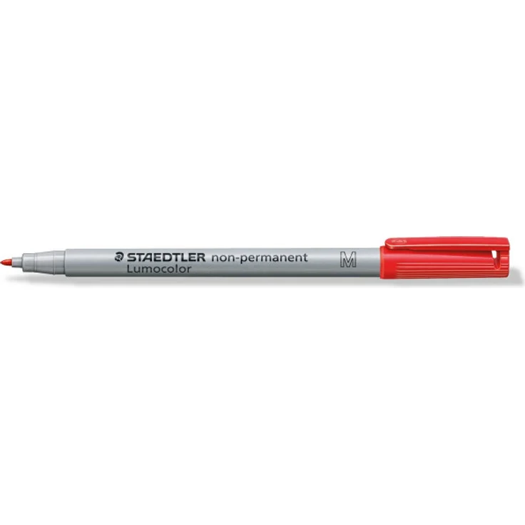 Staedtler Lumocolor Folienstift, non-permanent, 1,0 mm Strichstärke, rot, nachfüllbar, geruchsarm, Airplane safe – Bild 1