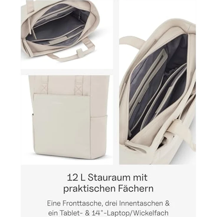 Kapten & Son Lindby Wickelrucksack, 41 cm, beige, aus 100% PET mit praktischem Design und kompakter Größe (35 cm x 14 cm). – Bild 4