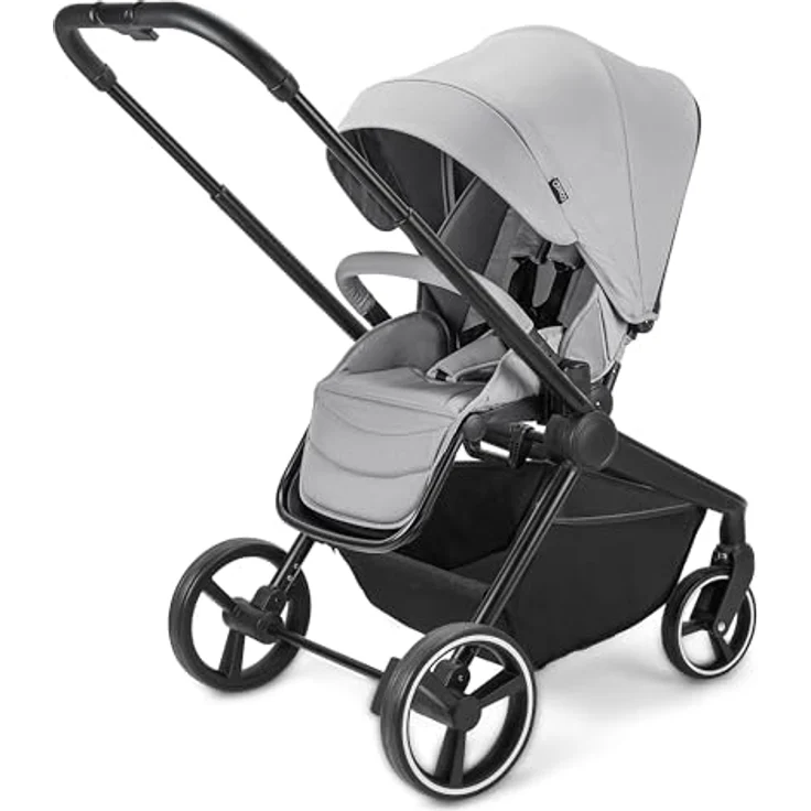 Booboo Kinderwagen Jazzi 2 in 1 Kombi-Kinderwagen inkl. Babywanne mit Matratze, Sportwagen, Sportsitz mit Liegefunktion, Zusammenklappbar - Grey – Bild 2